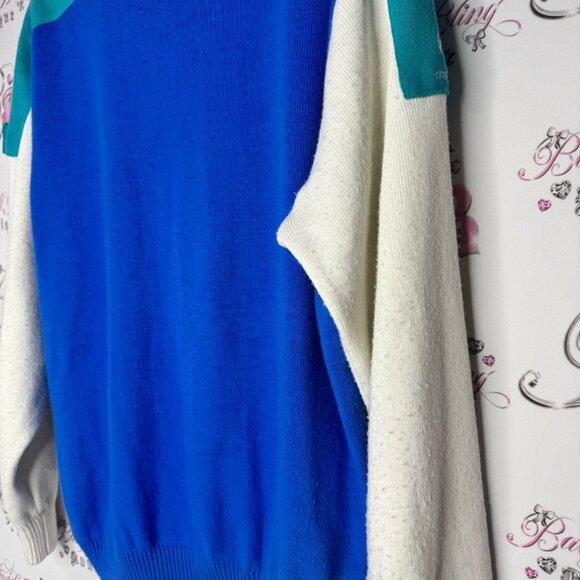 White ram 1988 olympics Blue and White Olympic Sweater snowflake embroidered - Picture 4 of 9